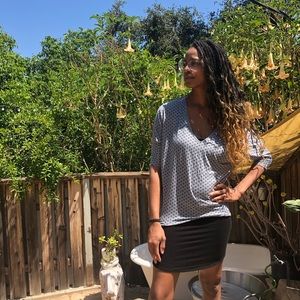 Polka Dotted L’AGENCE Casual Top Sz Md